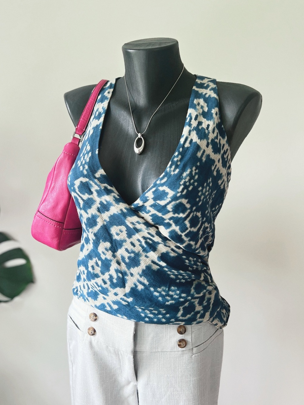 2008 Vintage RALPH LAUREN | Silk & Linen Patterned Tank